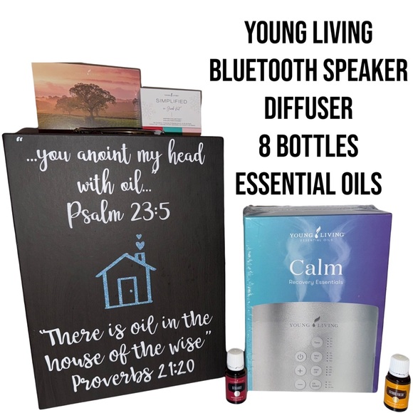 SOLD!! NEW YOUNG LIVING DUET BLUE TOOTH SPEAKER DIFFUSER WITH 8 Essential Oils - Picture 1 of 15